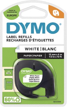 [91200] DYMO TAPE LETRATAG 12MM PAPIER WIT