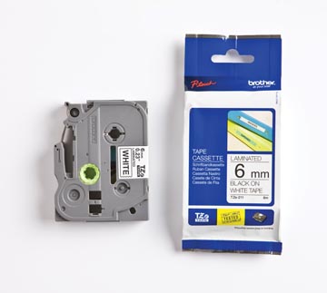 [TZE211] Brother TZe tape voor P-Touch 6 mm, zwart op wit