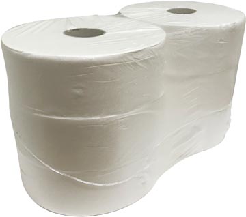 [B1138] Toiletpapier Jumbo Wit Cellulose 320M X 9Cm, 6X 2-Laags Cell., Gewafeld