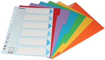 [100192] Verdeelkaarten Karton A4 6 Tabs/Voorblad