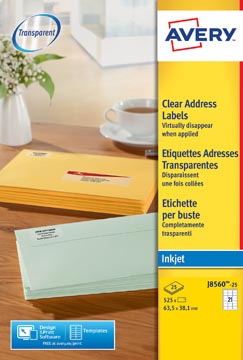 [J8560-25] ZWECK.ETIK.TRANSP.63.5X38.1MM INKJET