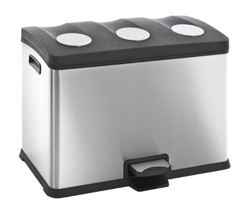 [31054039] Afvalbak Recycling Rechthoekig 3X12L Mat Rvs 