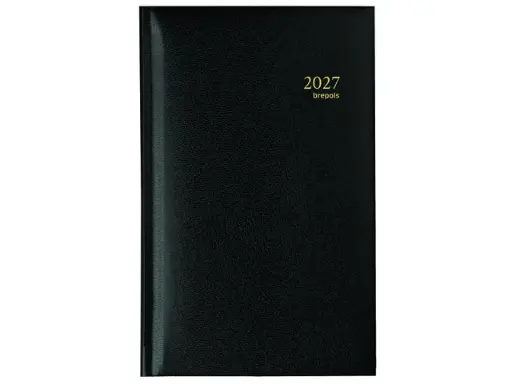 [073112550160] Agenda Brepols Interplan Lima Zwart 1 week per 2 pagina's 1-talig Ft 90 x 160 mm