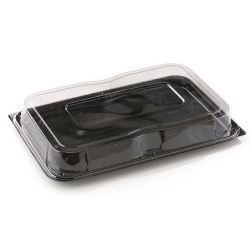 [V73000100] PET combi presenteerschotel + trans. deksel ULTIMATE -zwart - 350x240x70mm