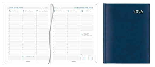[2715B] AGENDA PLAN-A-WEEK GEBONDEN BLAUW