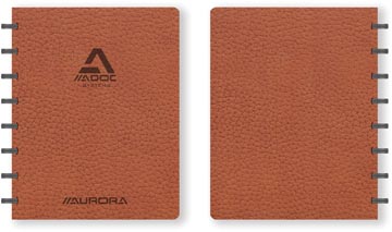 [3055.301] Adoc Business Geruit - A5 - Leder-Look Met Zwarte Ringen