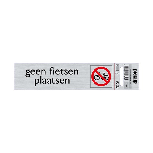[4658] bord alulook geen fietsen plaatsen - 165x44 mm zelfklevend