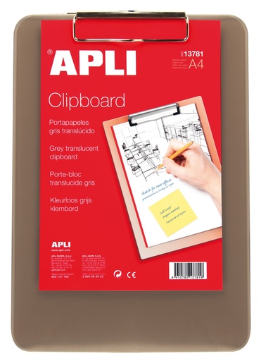 [13781] blokhouder plastic transparant a4