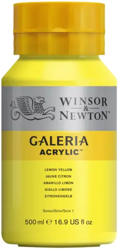 [2150346] w&n galeria acrylic colour 500ml lemon yellow