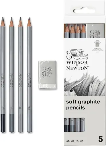 [0490004] Winsor & Newton Studio Collection Blister 4 Grafietpotloden + Gom