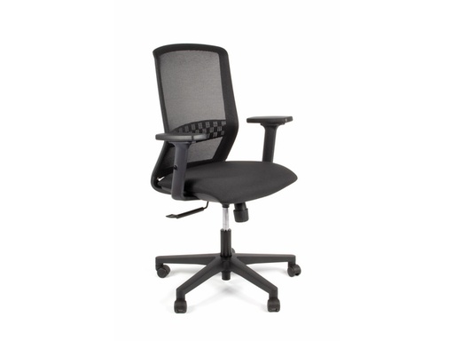 [LF-2011003] bureaustoel linea tekna 01 zwart met 2d armleuning