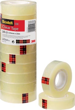 [5081535] Scotch Plakband 508 Ft 15 Mm X 33 M, Pak Van 10 Rollen