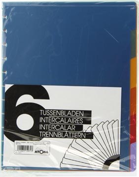 [4159710] ATOMA TABBLADEN, VOOR A4 SCHRIFTEN, PP, SET VAN 6 STUKS