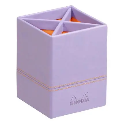 [318819C] Rhodiarama Pennenhouder In Italiaans Kunstleer 8X8X11 Cm - Iris