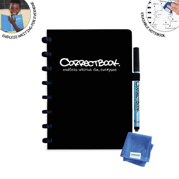 [3323315] Correctbook A5 Original: Uitwisbaar / Herbruikbaar Notitieboek, Gelijnd, Ink Black (Zwart)