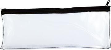 [K-56201] Etui Kangaro Transparant 125X330Mm Zwarte Rits