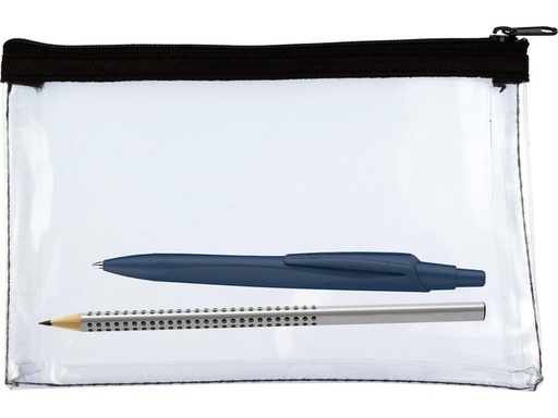 [K-56202] Etui Kangaro transparant 125x200mm zwarte rits