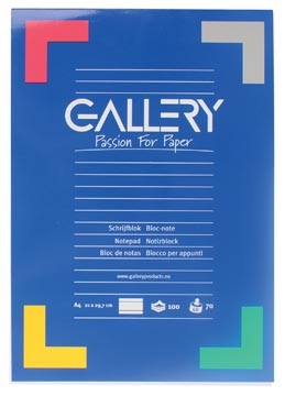 [03571] Gallery Schrijfblok, Ft A4, Gelijnd, Blok Van 100 Vellen