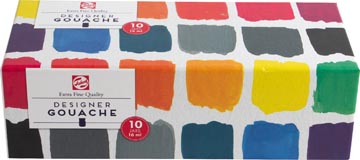 [08821610] Talens Etui 10Fl.Plakkaatverf Primaire Kleuren
