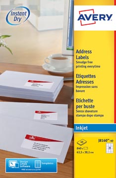 [J8160-40] ETIKET AVERY J8160-40 63.5X38.1mm WIT 840st