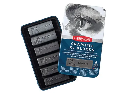 [DXG2306195] Xl Graphite Tin Of 6 Blocks