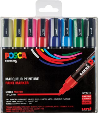 [PC5M/8] Set Van 8 Markers Met Conische Punt Medium