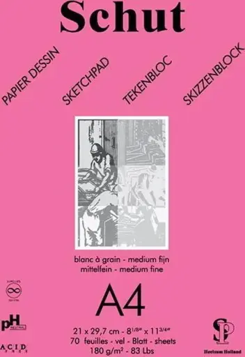 [SCH11814] Schut Dessin Tekenblok, 180 Gram, A4, Pink