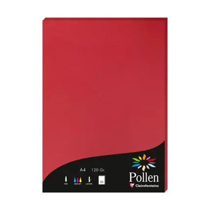[4212c] Pollen, 50 Bladen, 120G, 210X297Mm - Kersenrood