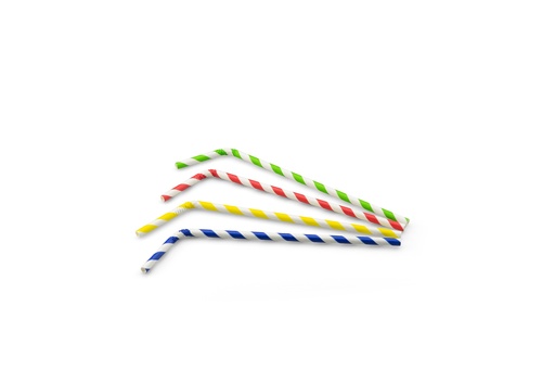 [S22628] BUIGRIETJES papier (FSC®) streep ass. ø 6 mm / 24cm zak à 200