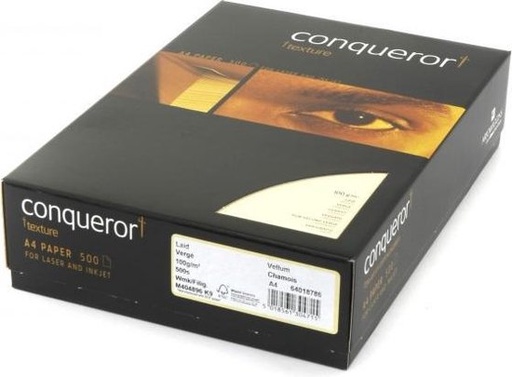 [860300] Conqueror Vergé Watermerk 100 gram High White(100GR, WIT, 50)