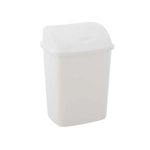 [62008410] Afvalbak Met Swing Deksel 15 Liter - Wit