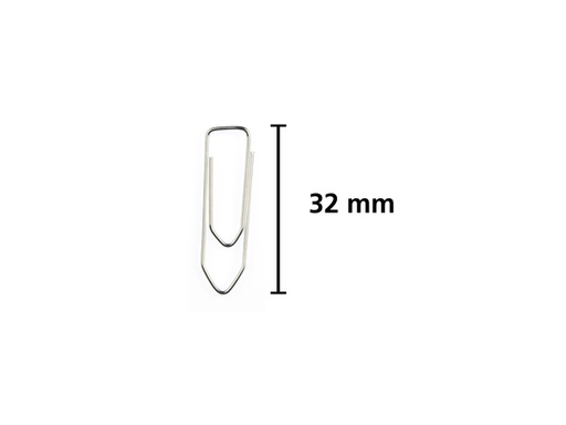 [P220] Paperclip Kangaro 32 Mm, Hoekig, Doosje À 1000 Stuks, Verzinkt