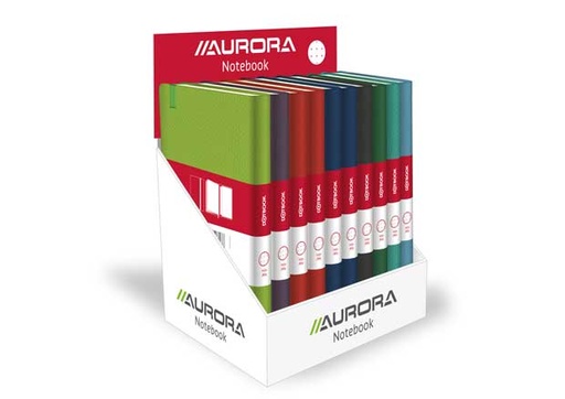 [1496VAD] AURORA NOTBOOK ASS.DOT ELSAT. (95X145MM)