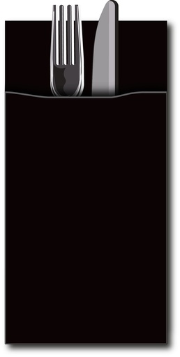 [G458] Airlaid bestekservet, zwart, 30x30cm, 24 st