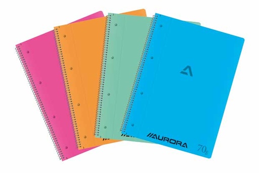 [129801PP] Spiraalschrift Pp A4 + Transparante Gekleurde Omslag  80Blz (Gelijnd)