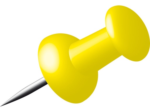 [999J] doosje 40 push pins (geel)