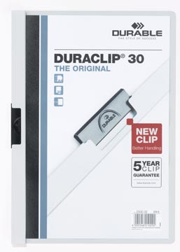 [D220002] Durable, Klemmap Duraclip A4, 3Mm, Tot 30 Vellen Wit