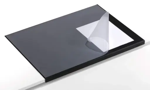 [D729301] Durable, schrijfonderlegger 650x500 mm met randbescherming met transparante cover (zwart)