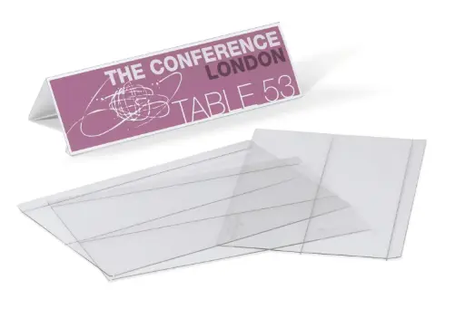 [D804819] Durable, Tafelnaambord 61/122X210Mm, Pet, 10 Stuks