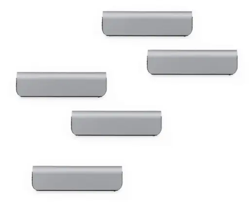 [470523] Durable, zelfklevende magneetklem DURAFIX CLIP 60 mm, zilver, zakje van 5
