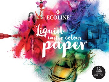 [91582430] Ecoline Aquarelpapierblok 12vellen 24 x 32 cm