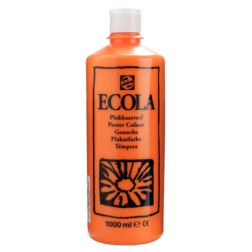 [0971235] Ecola Plakkaatverf Fles 1000 ml Oranje 235