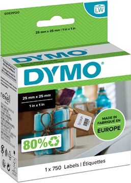 [11253] Dymo etiketten LabelWriter ft 25 x 25 mm, wit, 750 etiketten