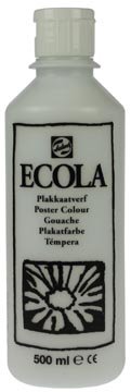 [09721000] Ecola Plakkaatverf Fles 500 Ml Wit 100