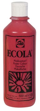 [0972318] Ecola Plakkaatverf Fles 500 Ml Karmijn 318