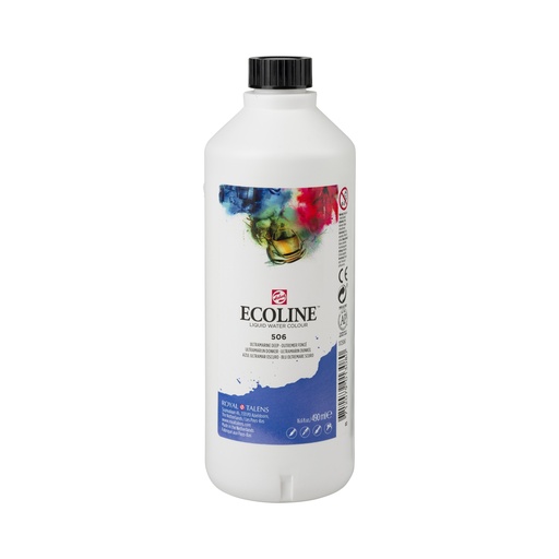 [11725060] Ecoline Vloeibare Waterverf Fles 490 ml Ultramarijn Donker 506