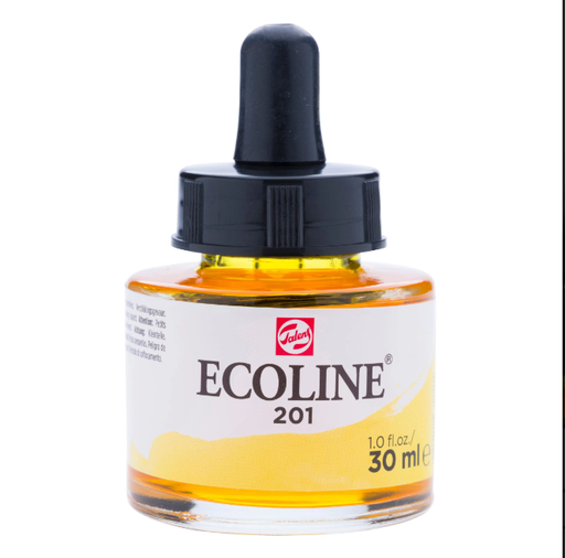 [25-201] Ecoline Vloeibare Waterverf Fles 30 Ml Lichtgeel 201