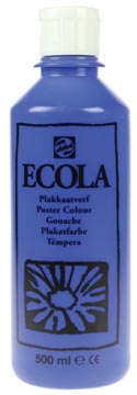 [0972502] Ecola Plakkaatverf Fles 500 Ml Donkerblauw 502