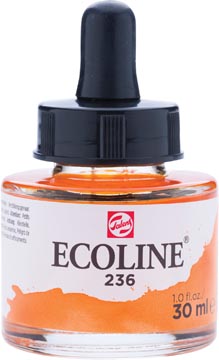 [25-236] Ecoline Vloeibare Waterverf Fles 30 ml Lichtoranje 236