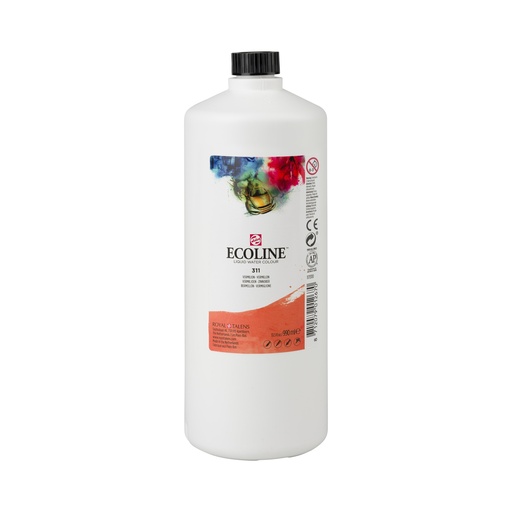 [1171311] Ecoline Vloeibare Waterverf Fles 990 Ml Vermiljoen 311